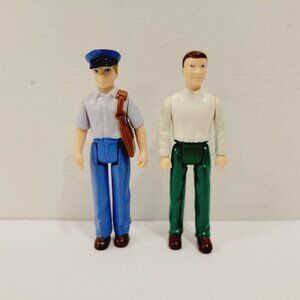 2 Vtg Fisher Price Loving Family Dollhouse Figures Post Man and Dad Replacement